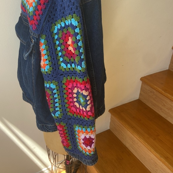 FARM Rio Colorful Crochet Denim Jacket - Picture 5 of 8